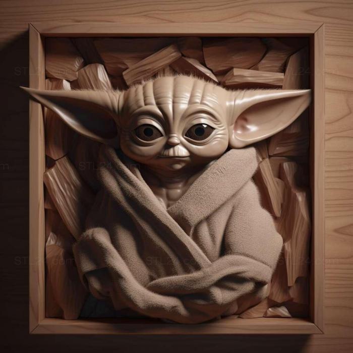 Characters (st baby yoda 2, HERO_3086) 3D models for cnc